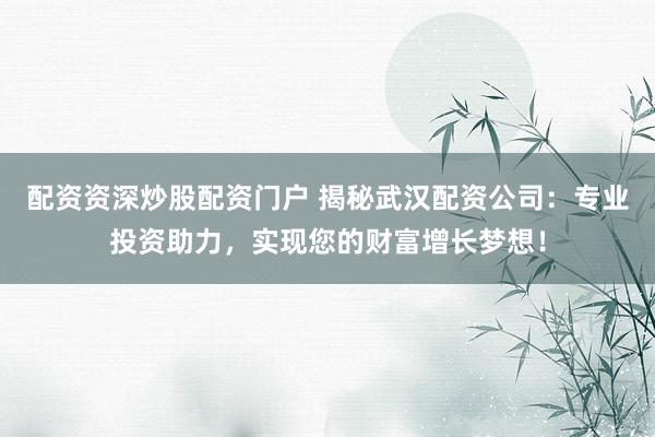 配资资深炒股配资门户 揭秘武汉配资公司：专业投资助力，实现您的财富增长梦想！