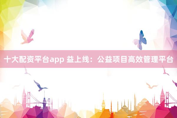 十大配资平台app 益上线：公益项目高效管理平台