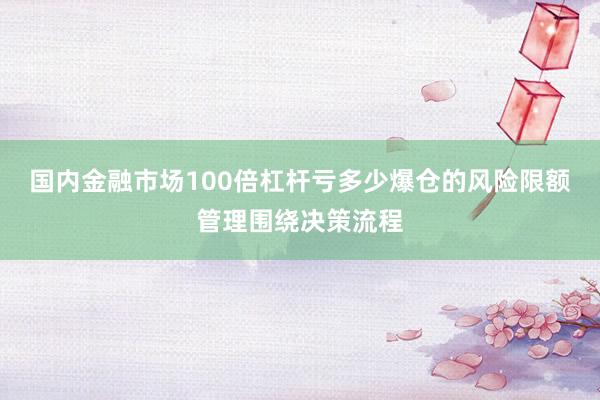 国内金融市场100倍杠杆亏多少爆仓的风险限额管理围绕决策流程
