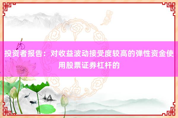 投资者报告：对收益波动接受度较高的弹性资金使用股票证券杠杆的