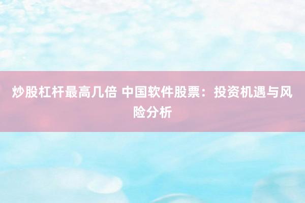 炒股杠杆最高几倍 中国软件股票：投资机遇与风险分析